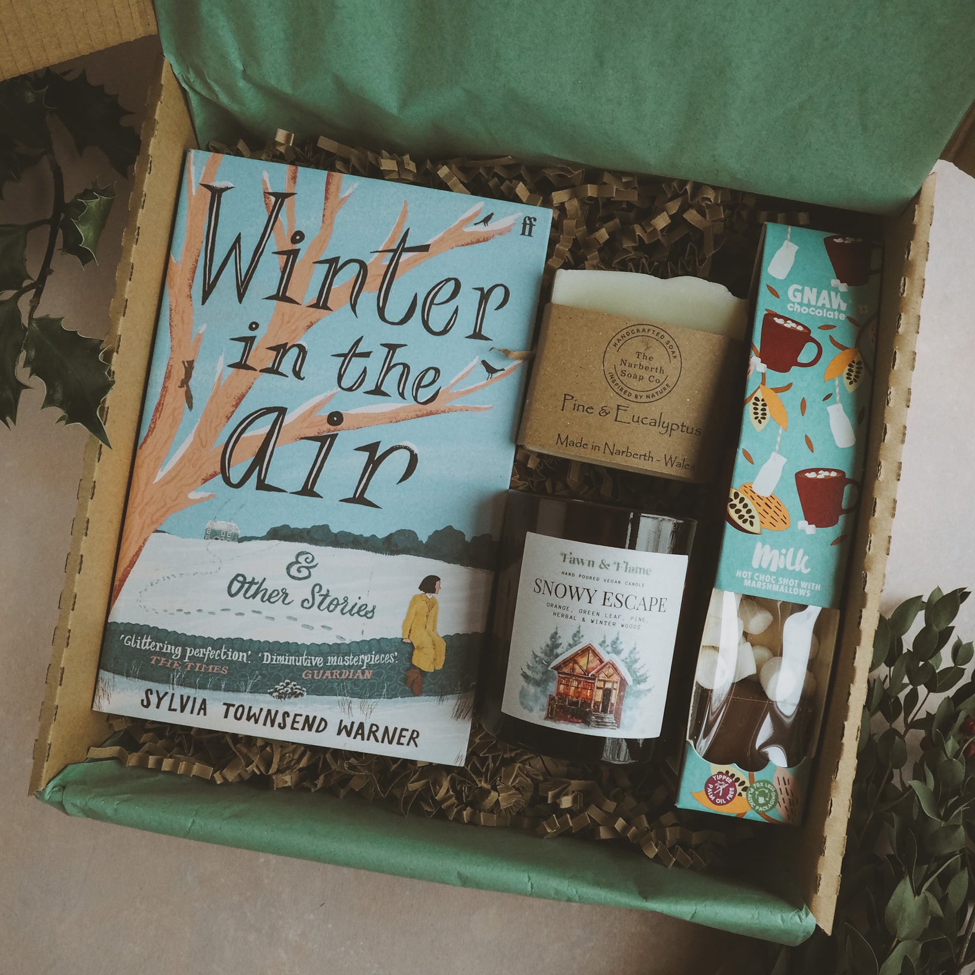 Winter in the Air book and candle gift box.